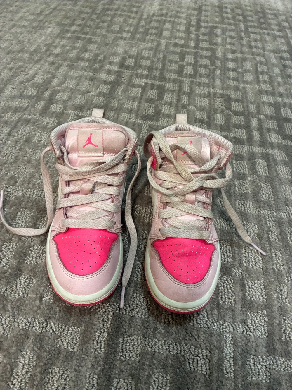 Nike Air Jordan’s Kids' Pink and Hot Pink High-Top Sneakers